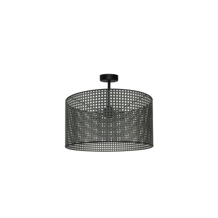 Duolla - Полилей за повърхностен монтаж ROLLER RATTAN 1xE27/15W/230V Ø 45 см черен