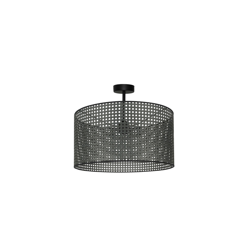 Duolla - Полилей за повърхностен монтаж ROLLER RATTAN 1xE27/15W/230V Ø 45 см черен