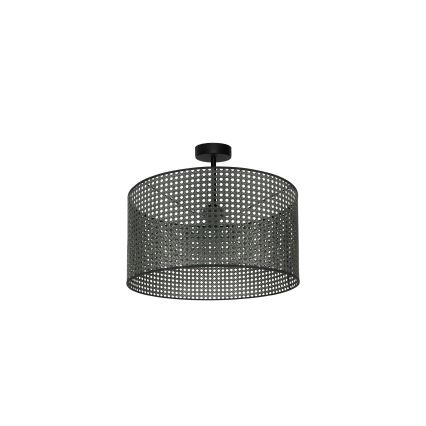 Duolla - Полилей за повърхностен монтаж ROLLER RATTAN 1xE27/15W/230V Ø 45 см черен