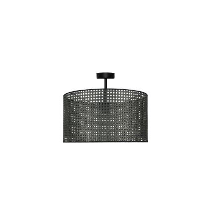 Duolla - Полилей за повърхностен монтаж ROLLER RATTAN 1xE27/15W/230V Ø 45 см черен