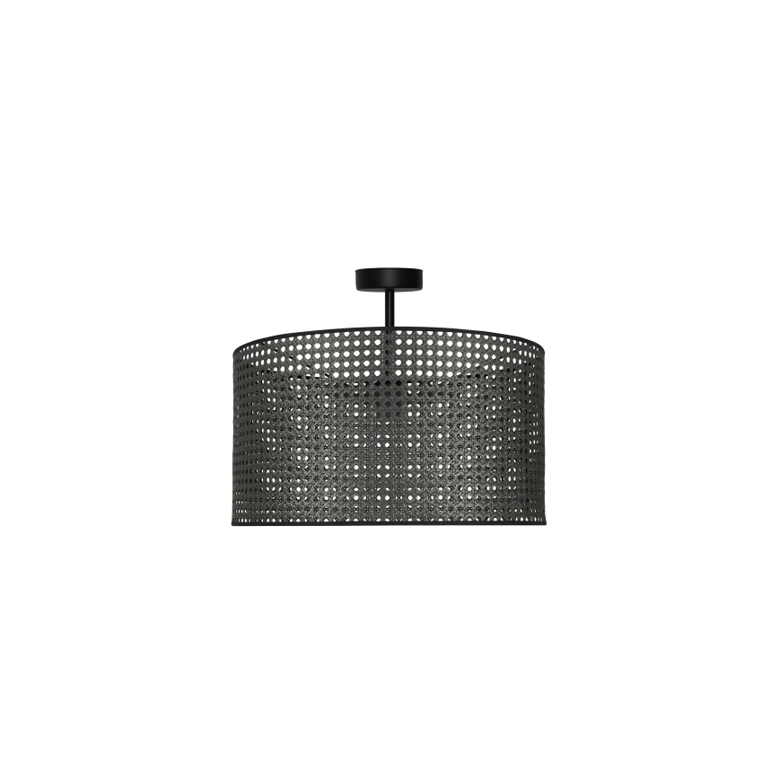 Duolla - Полилей за повърхностен монтаж ROLLER RATTAN 1xE27/15W/230V Ø 45 см черен