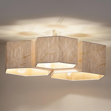Duolla - Полилей за повърхностен монтаж ROLLER TRIO HEX 3xE27/15W/230V бял/златист