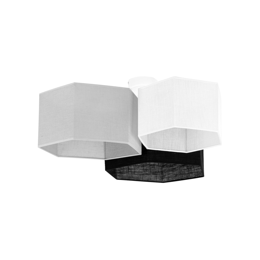 Duolla - Полилей за повърхностен монтаж ROLLER TRIO HEX 3xE27/15W/230V черен/сив/бял