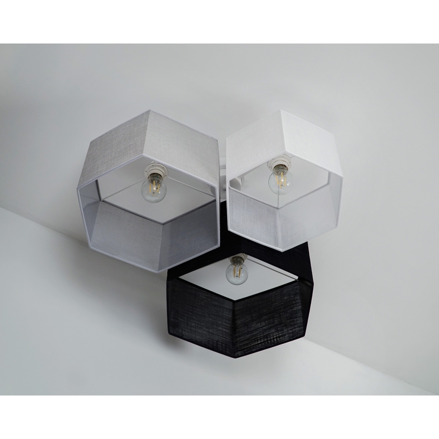 Duolla - Полилей за повърхностен монтаж ROLLER TRIO HEX 3xE27/15W/230V черен/сив/бял