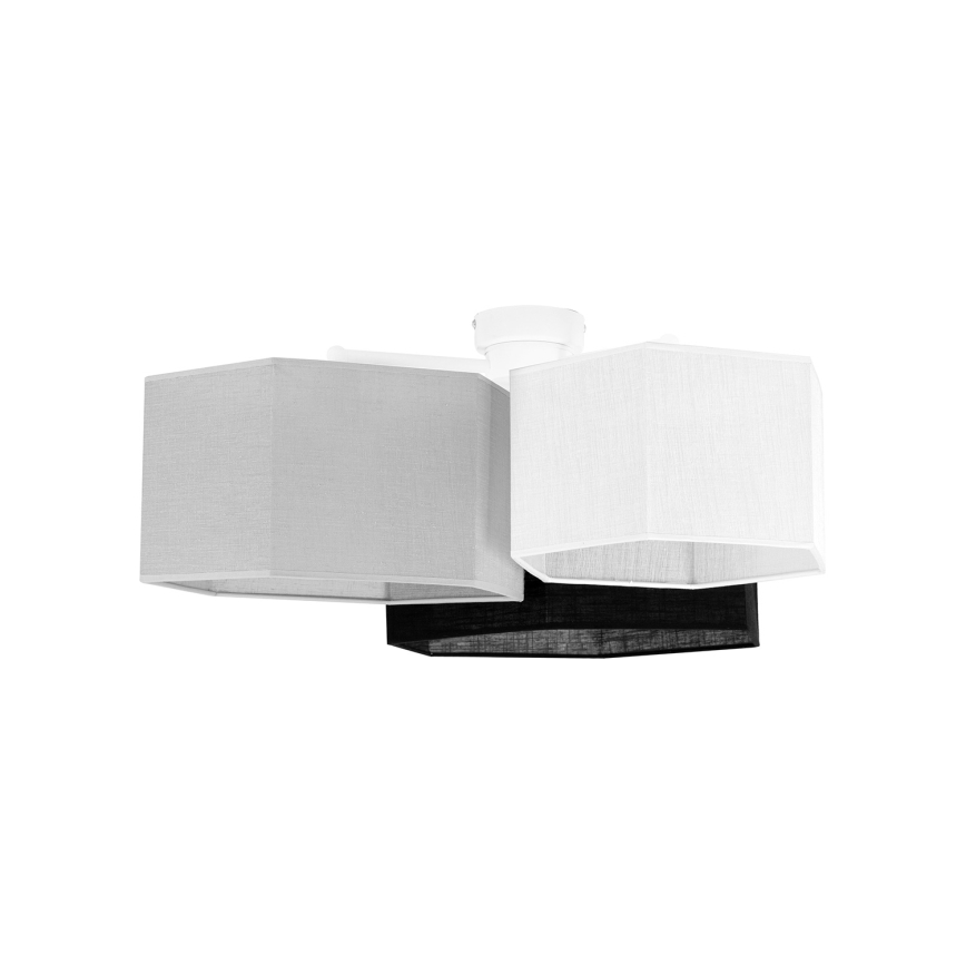 Duolla - Полилей за повърхностен монтаж ROLLER TRIO HEX 3xE27/15W/230V черен/сив/бял