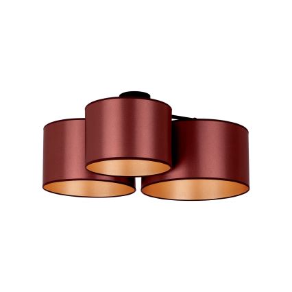Duolla - Полилей за повърхностен монтаж ROLLER TRIO SHINY 3xE27/15W/230V меден/златист