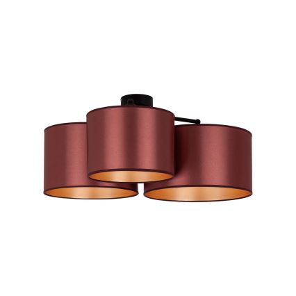 Duolla - Полилей за повърхностен монтаж ROLLER TRIO SHINY 3xE27/15W/230V меден/златист