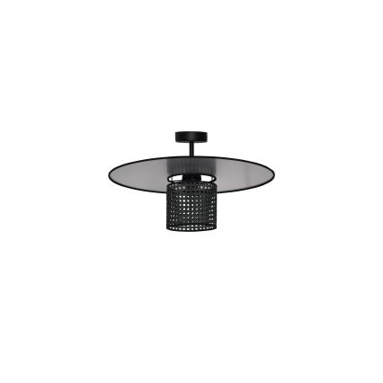 Duolla - Полилей за повърхностен монтаж TOKYO RATTAN 1xE27/15W/230V Ø 50 см черен/сребрист