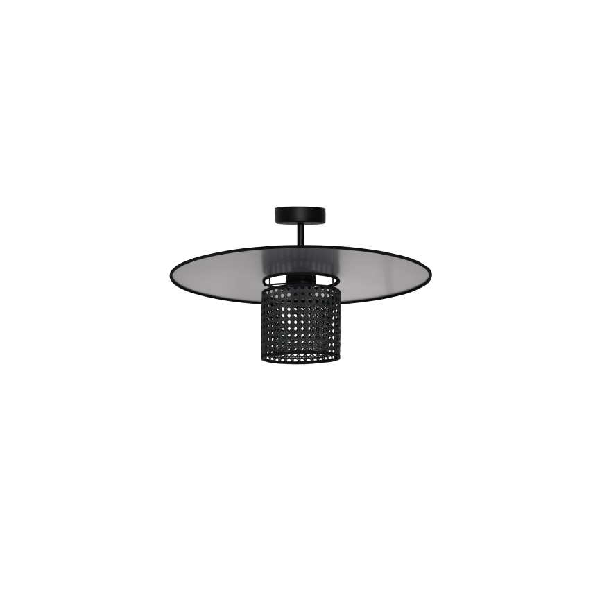 Duolla - Полилей за повърхностен монтаж TOKYO RATTAN 1xE27/15W/230V Ø 50 см черен/сребрист