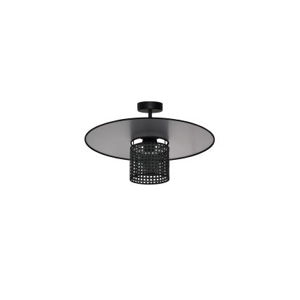 Duolla - Полилей за повърхностен монтаж TOKYO RATTAN 1xE27/15W/230V Ø 50 см черен/сребрист