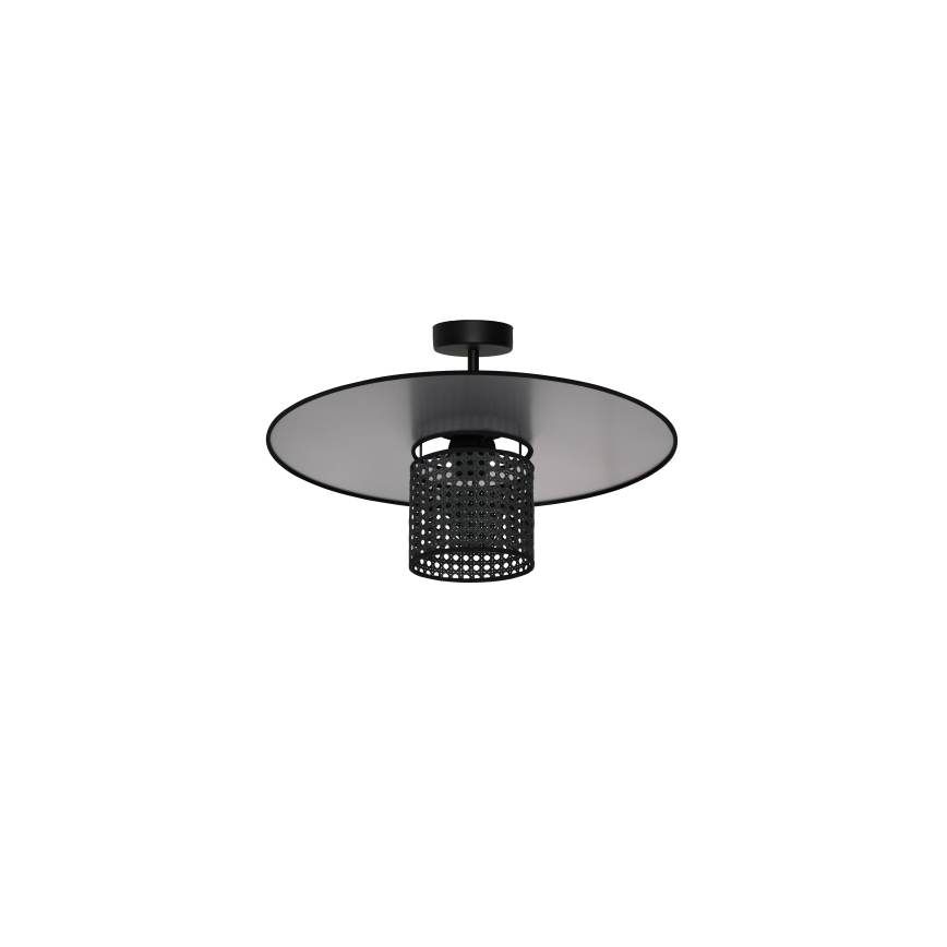 Duolla - Полилей за повърхностен монтаж TOKYO RATTAN 1xE27/15W/230V Ø 50 см черен/сребрист