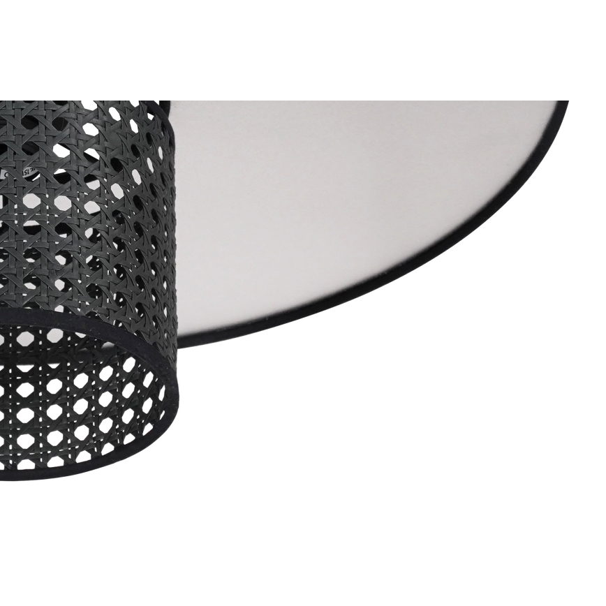 Duolla - Полилей за повърхностен монтаж TOKYO RATTAN 1xE27/15W/230V Ø 50 см черен/сребрист