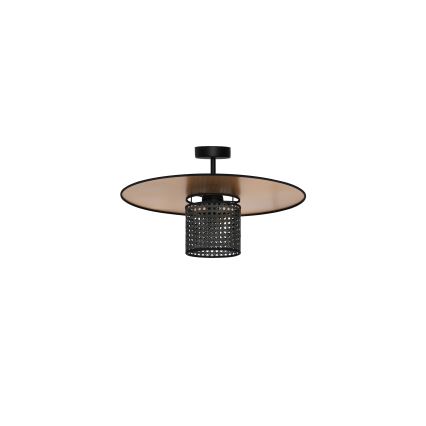 Duolla - Полилей за повърхностен монтаж TOKYO RATTAN 1xE27/15W/230V Ø 50 см златист/черен