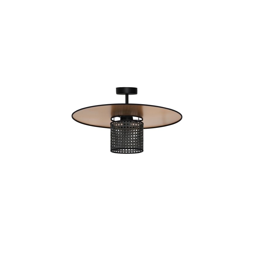 Duolla - Полилей за повърхностен монтаж TOKYO RATTAN 1xE27/15W/230V Ø 50 см златист/черен