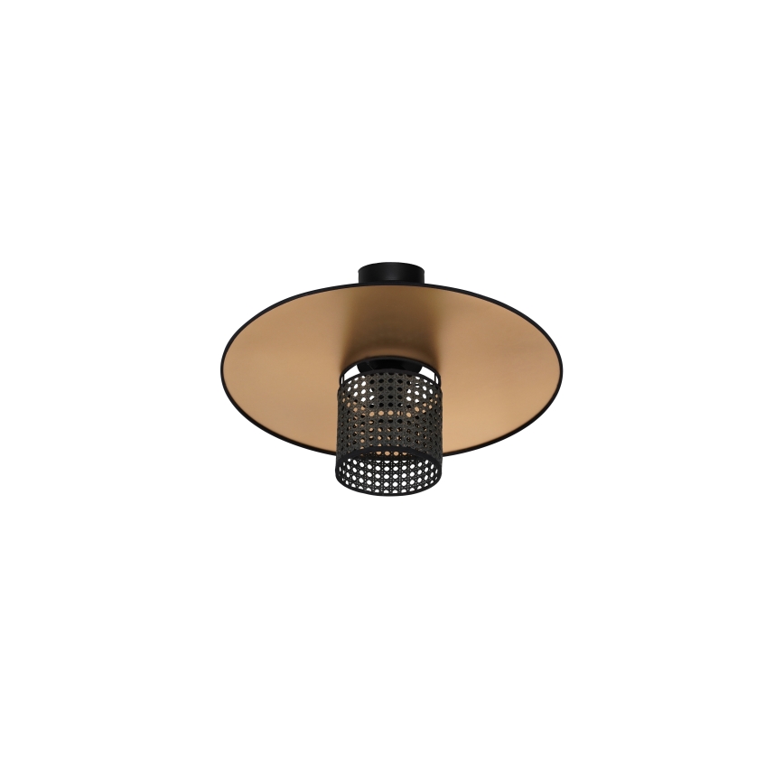 Duolla - Полилей за повърхностен монтаж TOKYO RATTAN 1xE27/15W/230V Ø 50 см златист/черен