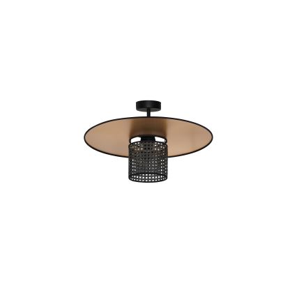 Duolla - Полилей за повърхностен монтаж TOKYO RATTAN 1xE27/15W/230V Ø 50 см златист/черен