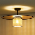 Duolla - Полилей за повърхностен монтаж TOKYO RATTAN 1xE27/15W/230V Ø 50 см златист/ратан