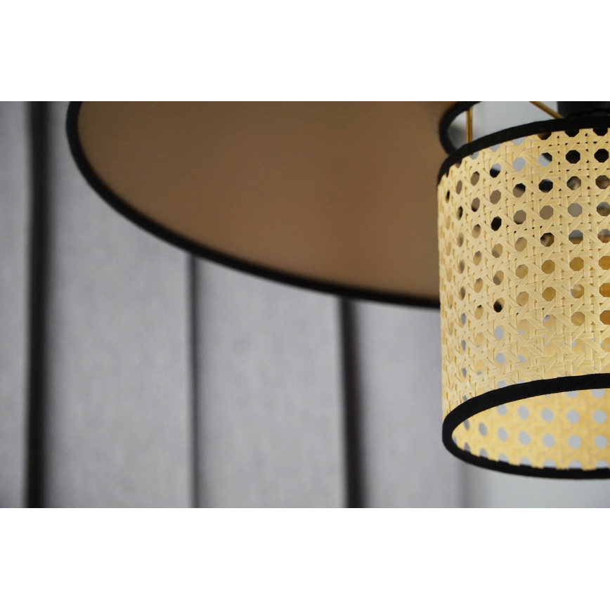 Duolla - Полилей за повърхностен монтаж TOKYO RATTAN 1xE27/15W/230V Ø 50 см златист/ратан