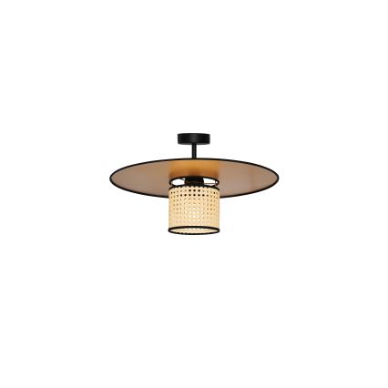 Duolla - Полилей за повърхностен монтаж TOKYO RATTAN 1xE27/15W/230V Ø 50 см златист/ратан