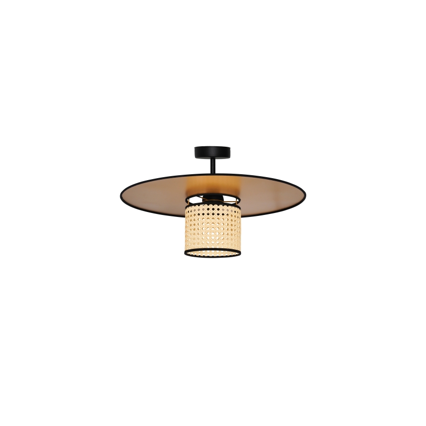 Duolla - Полилей за повърхностен монтаж TOKYO RATTAN 1xE27/15W/230V Ø 50 см златист/ратан