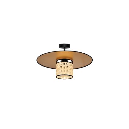 Duolla - Полилей за повърхностен монтаж TOKYO RATTAN 1xE27/15W/230V Ø 50 см златист/ратан