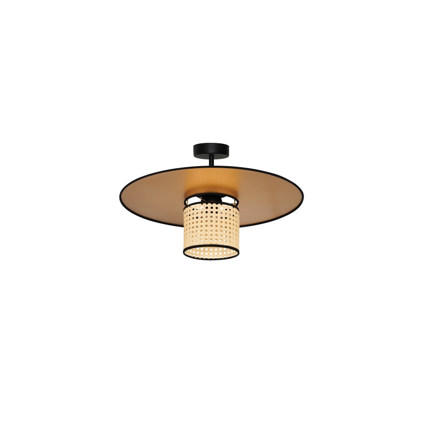 Duolla - Полилей за повърхностен монтаж TOKYO RATTAN 1xE27/15W/230V Ø 50 см златист/ратан