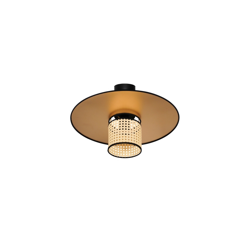 Duolla - Полилей за повърхностен монтаж TOKYO RATTAN 1xE27/15W/230V Ø 50 см златист/ратан