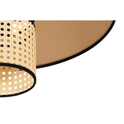 Duolla - Полилей за повърхностен монтаж TOKYO RATTAN 1xE27/15W/230V Ø 50 см златист/ратан