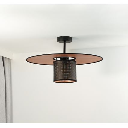 Duolla - Полилей за повърхностен монтаж TOKYO SHINY 1xE27/15W/230V Ø 50 см черен/меден