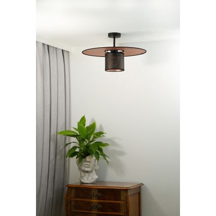 Duolla - Полилей за повърхностен монтаж TOKYO SHINY 1xE27/15W/230V Ø 50 см черен/меден