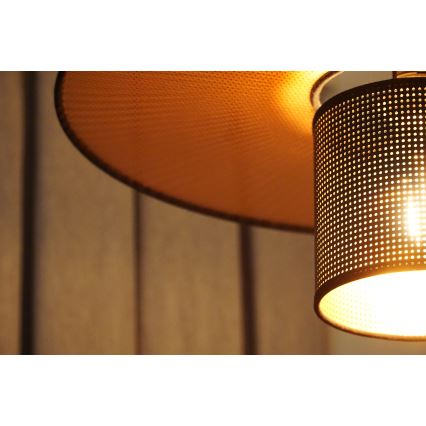 Duolla - Полилей за повърхностен монтаж TOKYO SHINY 1xE27/15W/230V Ø 50 см черен/меден