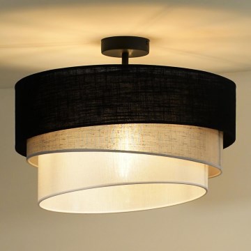 Duolla - Полилей за повърхностен монтаж TRIO 1xE27/15W/230V Ø 45 см черен/сив/бял