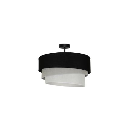 Duolla - Полилей за повърхностен монтаж TRIO 1xE27/15W/230V Ø 45 см черен/сив/бял