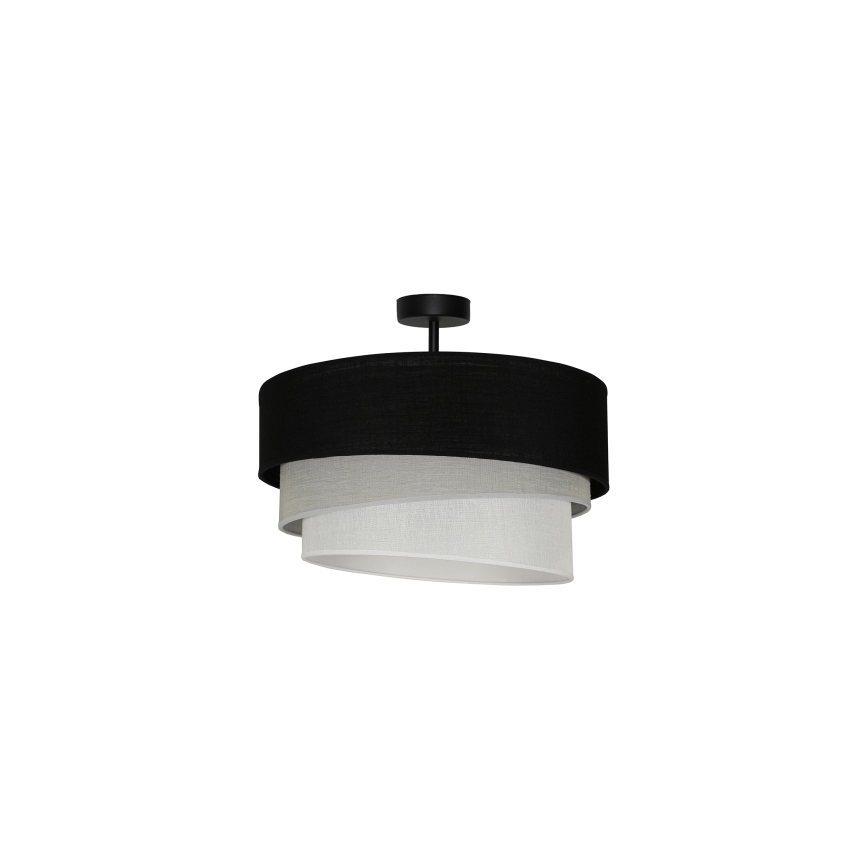 Duolla - Полилей за повърхностен монтаж TRIO 1xE27/15W/230V Ø 45 см черен/сив/бял