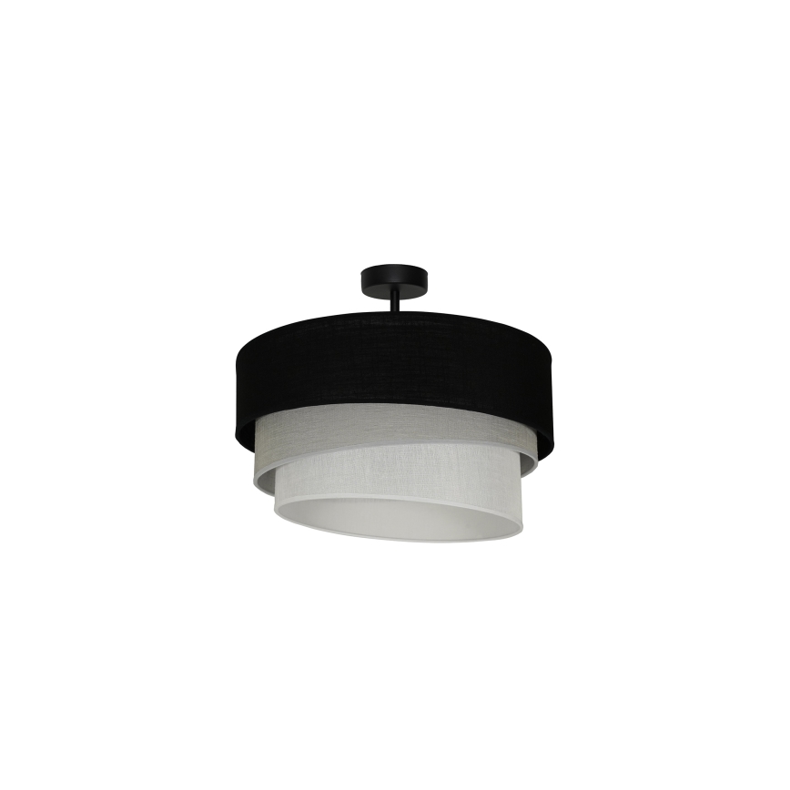Duolla - Полилей за повърхностен монтаж TRIO 1xE27/15W/230V Ø 45 см черен/сив/бял