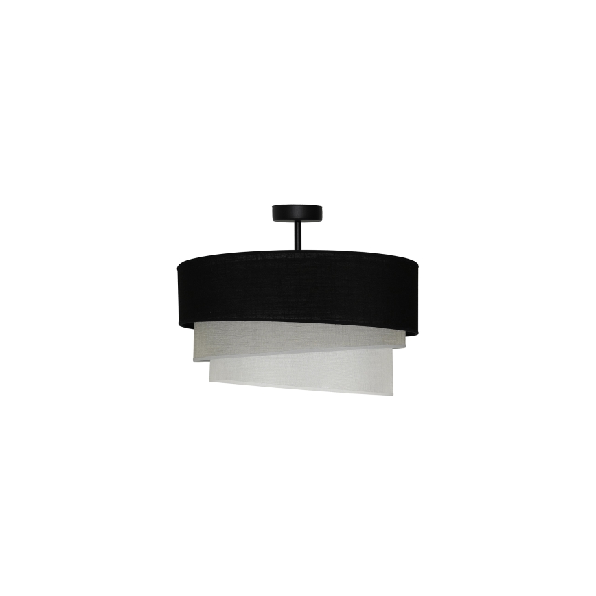 Duolla - Полилей за повърхностен монтаж TRIO 1xE27/15W/230V Ø 45 см черен/сив/бял