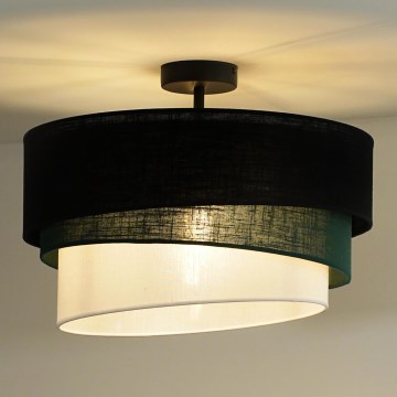 Duolla - Полилей за повърхностен монтаж TRIO 1xE27/15W/230V Ø 45 см черен/зелен/бял