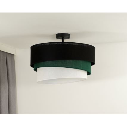 Duolla - Полилей за повърхностен монтаж TRIO 1xE27/15W/230V Ø 45 см черен/зелен/бял