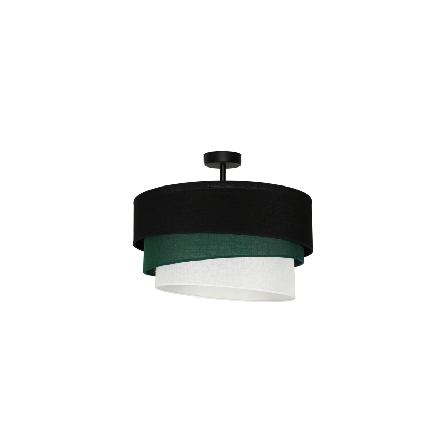 Duolla - Полилей за повърхностен монтаж TRIO 1xE27/15W/230V Ø 45 см черен/зелен/бял