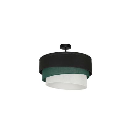 Duolla - Полилей за повърхностен монтаж TRIO 1xE27/15W/230V Ø 45 см черен/зелен/бял