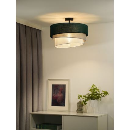 Duolla - Полилей за повърхностен монтаж TRIO 1xE27/15W/230V Ø 45 см зелен/сив/бял