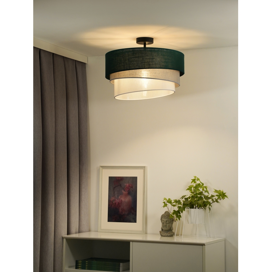Duolla - Полилей за повърхностен монтаж TRIO 1xE27/15W/230V Ø 45 см зелен/сив/бял