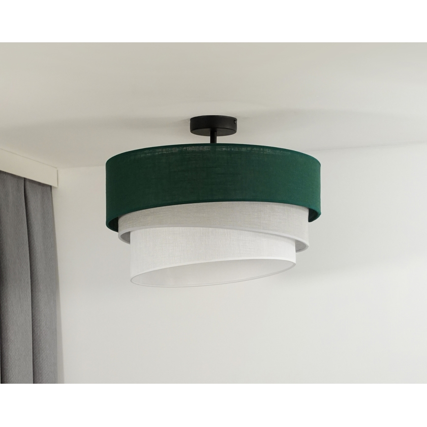 Duolla - Полилей за повърхностен монтаж TRIO 1xE27/15W/230V Ø 45 см зелен/сив/бял