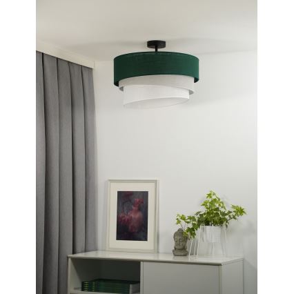 Duolla - Полилей за повърхностен монтаж TRIO 1xE27/15W/230V Ø 45 см зелен/сив/бял