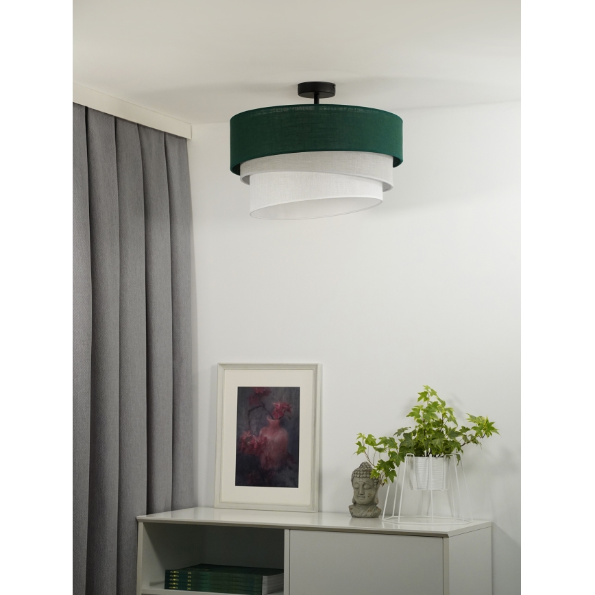 Duolla - Полилей за повърхностен монтаж TRIO 1xE27/15W/230V Ø 45 см зелен/сив/бял
