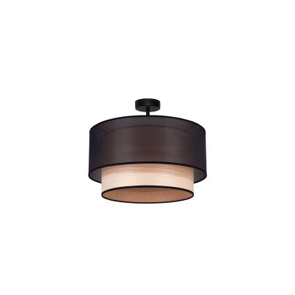 Duolla - Полилей за повърхностен монтаж WOOD BOHO 1xE27/15W/230V Ø 45 см черен/бежов