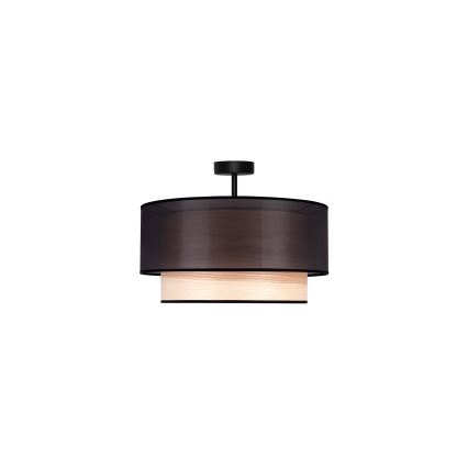 Duolla - Полилей за повърхностен монтаж WOOD BOHO 1xE27/15W/230V Ø 45 см черен/бежов