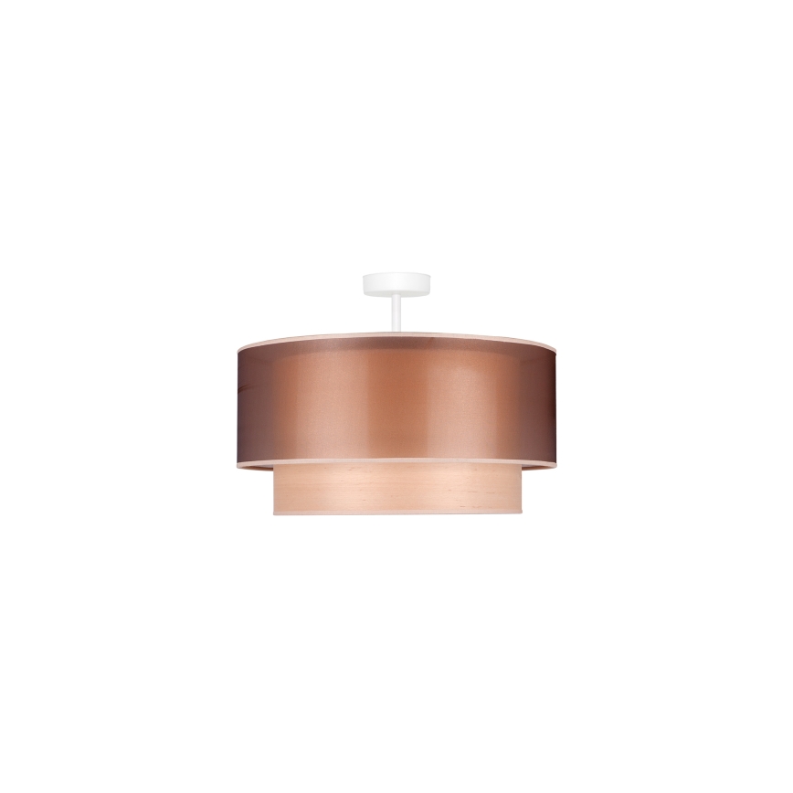 Duolla - Полилей за повърхностен монтаж WOOD BOHO 1xE27/15W/230V Ø 45 см меден/бежов