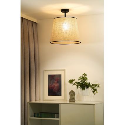 Duolla - Полилей за повърхностен монтаж YUTE 1xE27/15W/230V Ø 38 см сив/черен