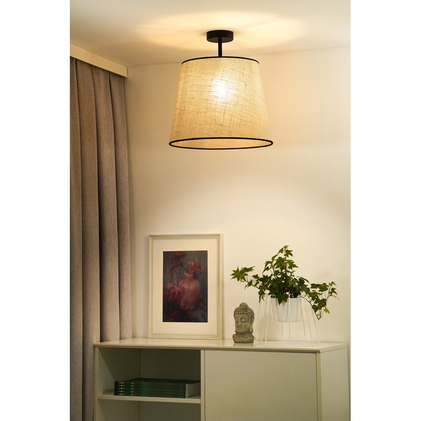 Duolla - Полилей за повърхностен монтаж YUTE 1xE27/15W/230V Ø 38 см сив/черен